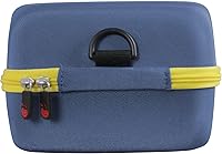 Vista 4 de Hermitshell Estuche de viaje rígido de EVA para Leapfrog Fridge Phonics juego de letras magnéticas (azul + cremallera amarilla)