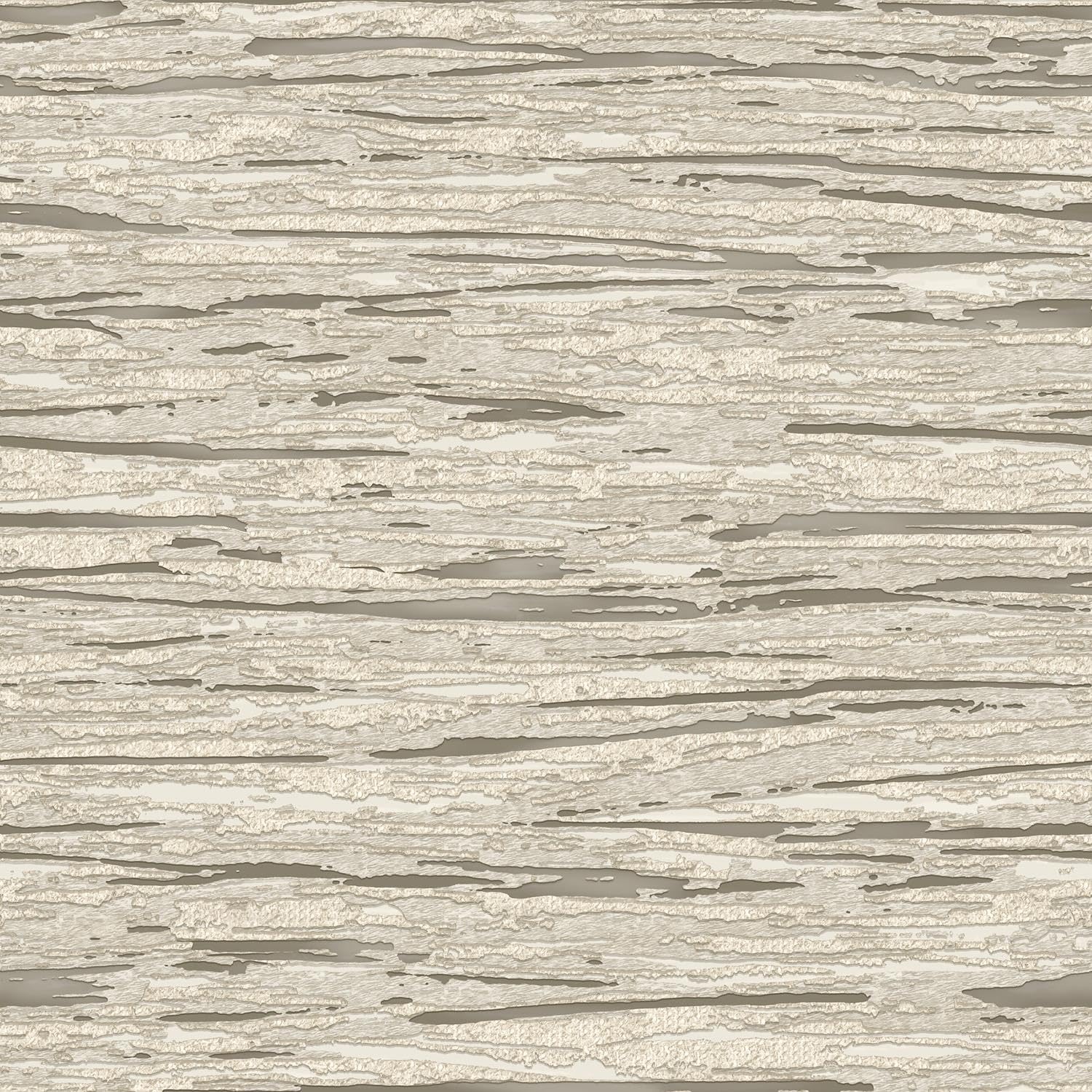 Yöl Taupe And Silver Horizon Stone Taupe Wallpaper - Glamorous Textured Realistic Metallic Silver Effect - Stylish Feature Wall