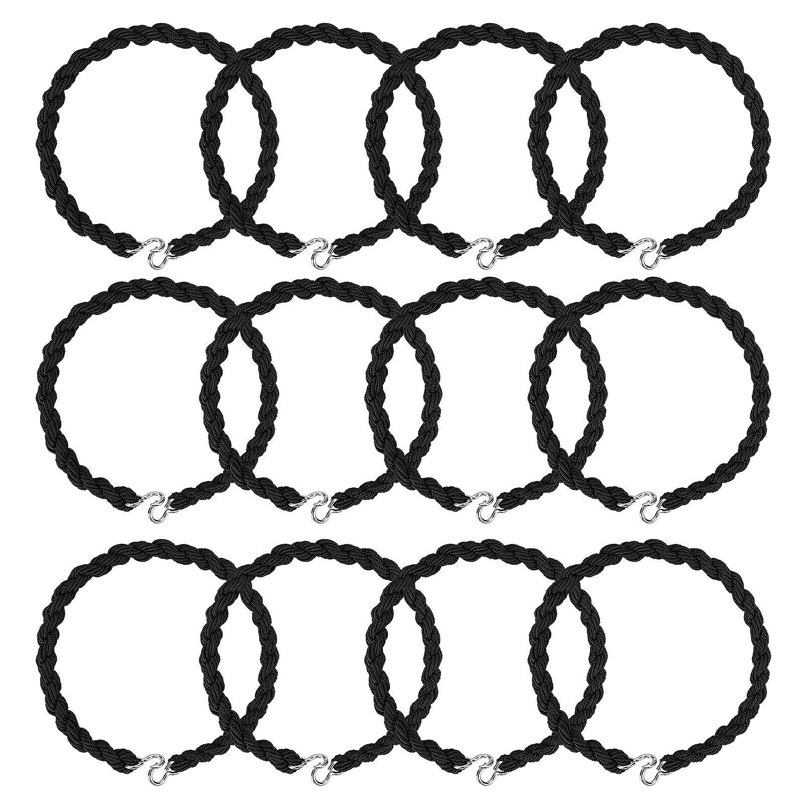 MolainMolain 12 Pieces Military Elastic Boot Straps Shoelace Boot Blousers Military Leg Straps Blousing Garters with Metal Hooks