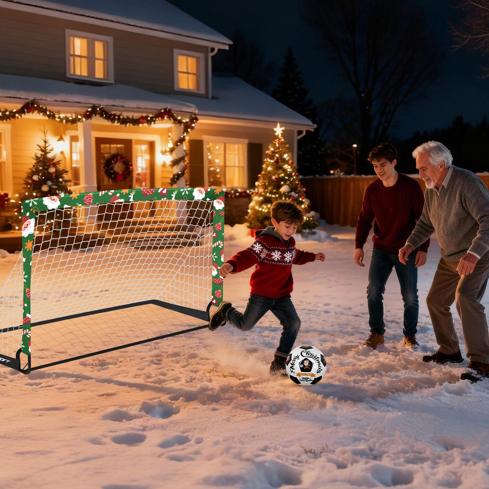 Kids Soccer Goals for Backyard Set - 2 of 4' x 3' Portable Soccer Goal Training Equipment, Pop Up Toddler Soccer Net with Soccer Ball, Soccer Set for Kids and Youth Games, Sports view 6