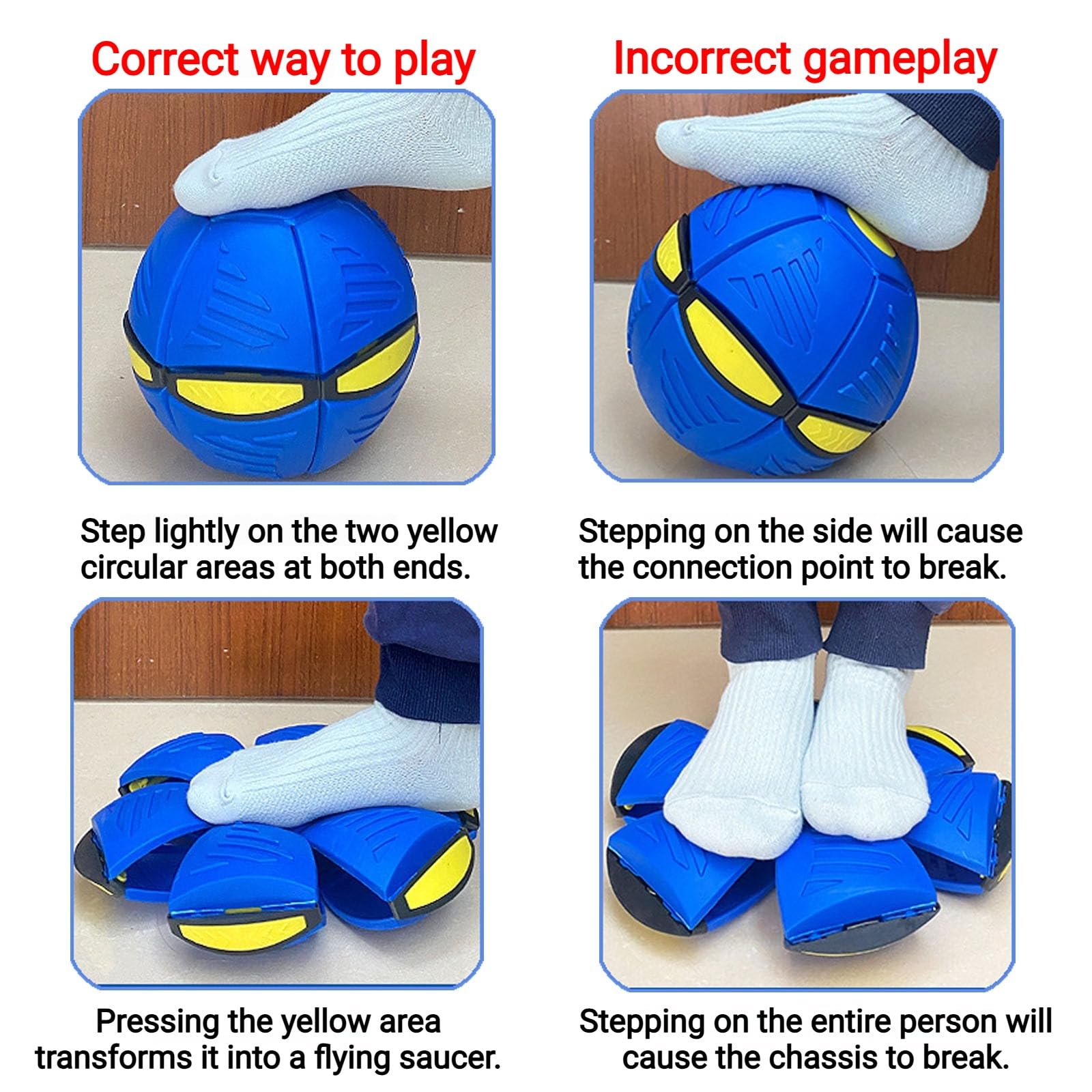 Générique Balle rebondissante Magique à 6 lumières pour Enfants – Soucoupe Volante Transformable pour Jeu en Famille et Chien – Jouet interactif et éducatif pour développement Moteur
