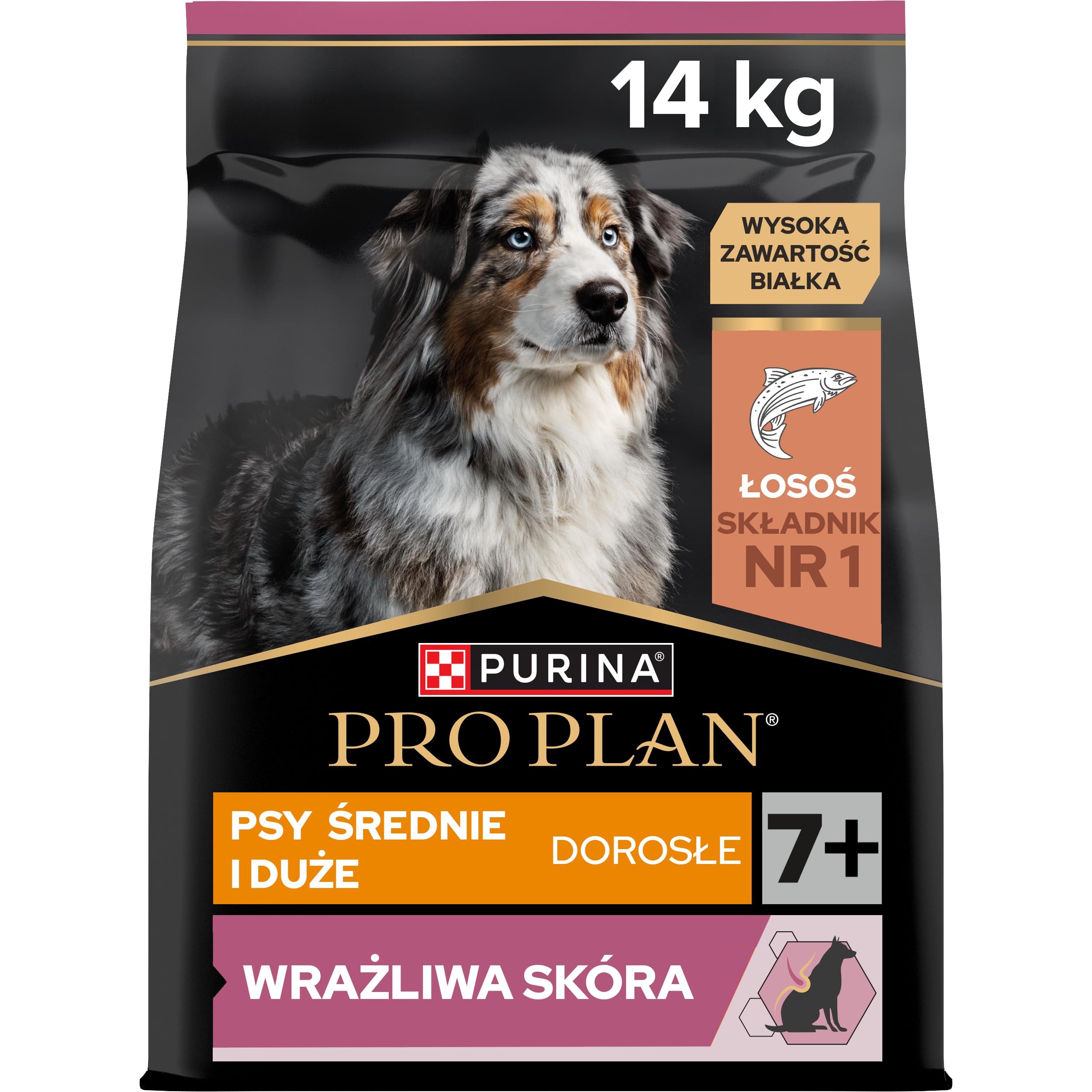 PRO PLAN | Sensitive Skin | Medium & Large Adult | Karma dla psów bogata w Łososia | 14 kg