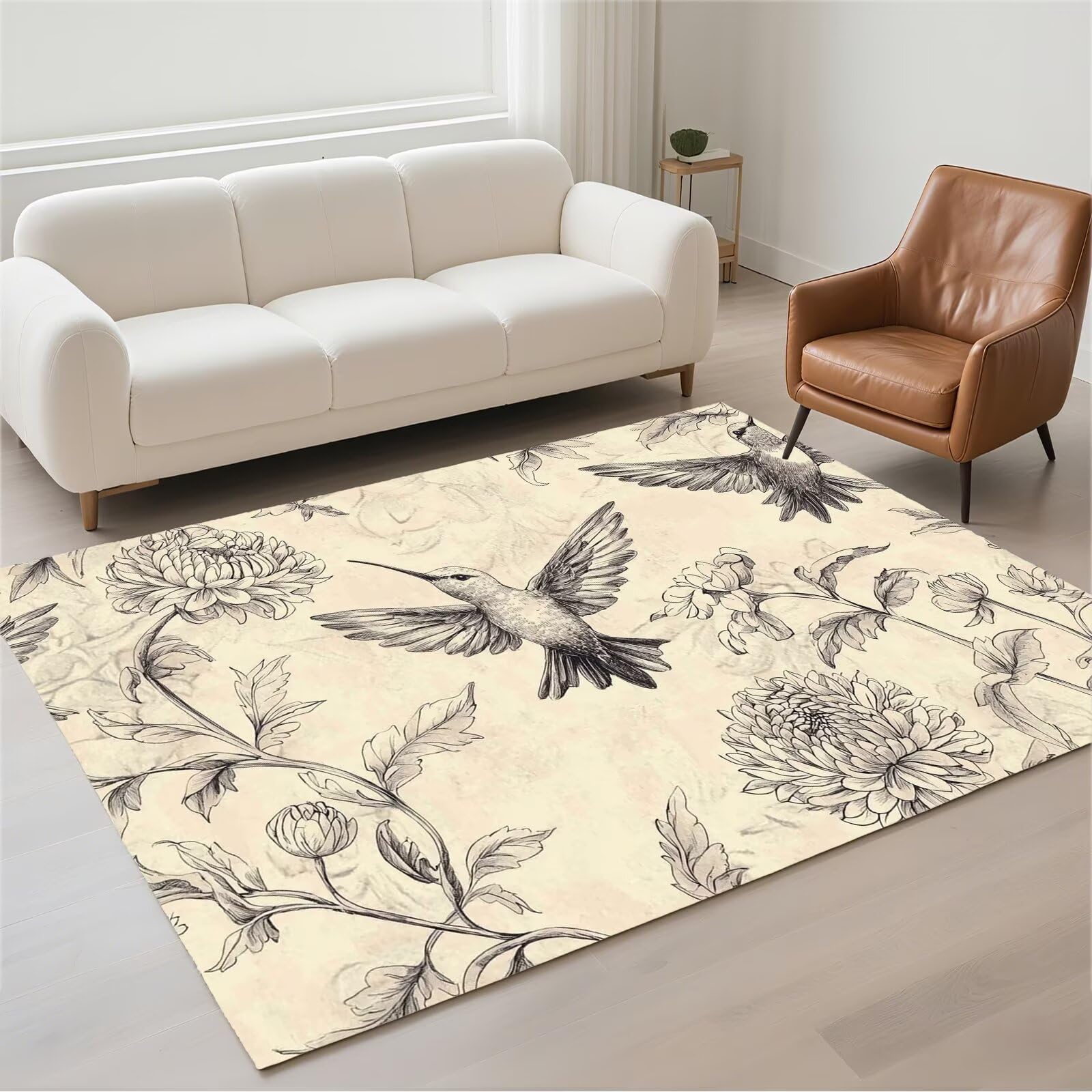 Tapis de chambre antidérapant et imperméable style vintage