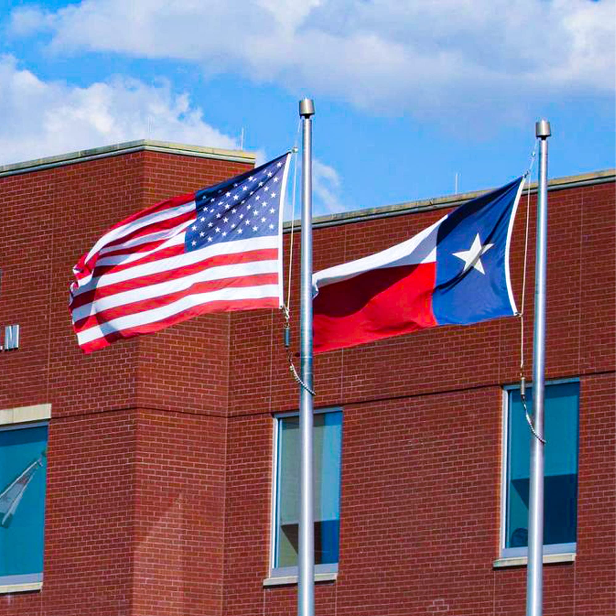 XIFAN Combo Pack: American Flag & Texas Flag 3x5 Outdoor, Heavy Duty 210D Nylon US & TX Flag, Strongest Longest Lasting with Embroidered Stars/Sewn Stripes/Brass Grommets