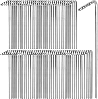 MIVIDE 100 Pack 6-3/4" Galvanized Steel Tent Stakes - Heavy Duty Metal Pegs for Camping, Tarp, Canopy, Garden & Holiday Decor