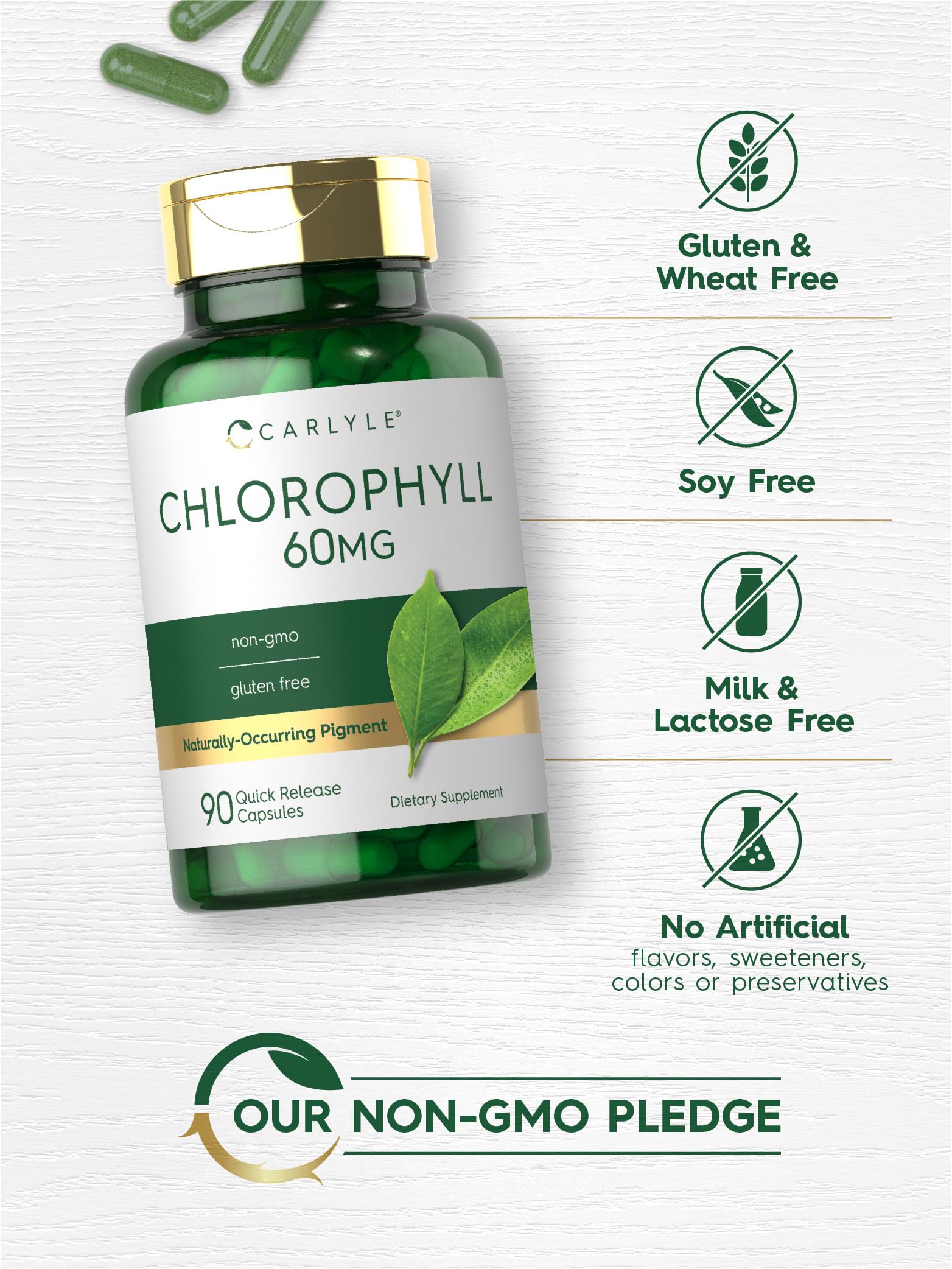 Carlyle Chlorophyll Capsules | 60mg | 90 Complex Pills | with Copper — Amazon image 4