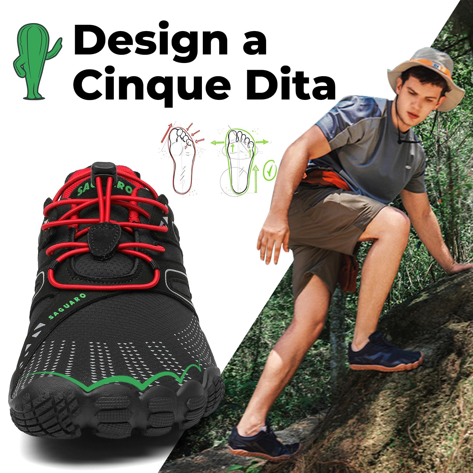 SAGUARO Scarpe Barefoot Shoes Minimaliste Scarpe da Trail Running Uomo Donna Gr.36-48