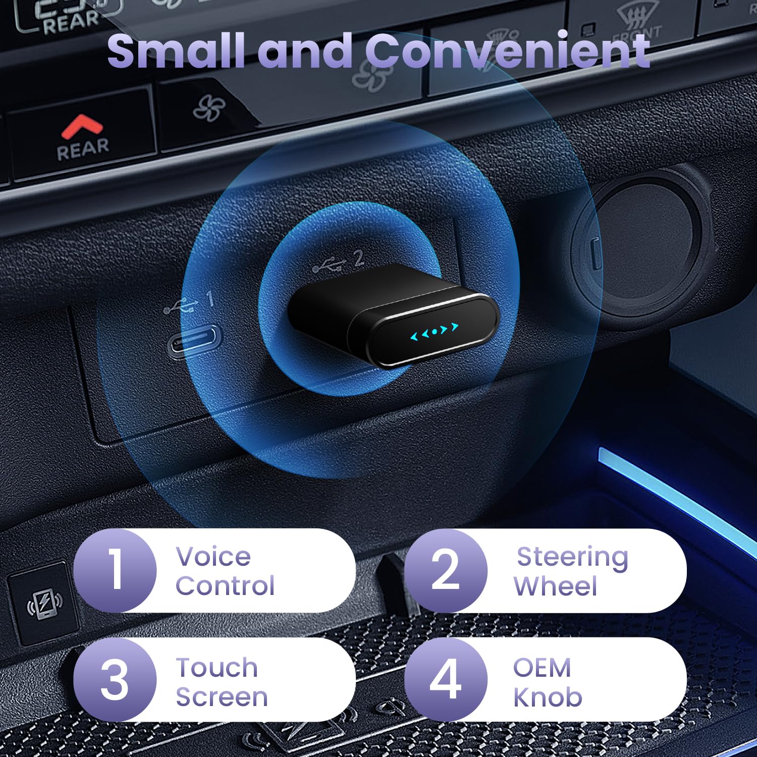 Mini Wireless CarPlay Adapter for Apple & Android Auto, Easy to Use Bluetooth Dongle with Fast Stable Connection, Converts Wired to Wireless Car Play Adapter, for Cars from 2016 with USB-A/C - 5