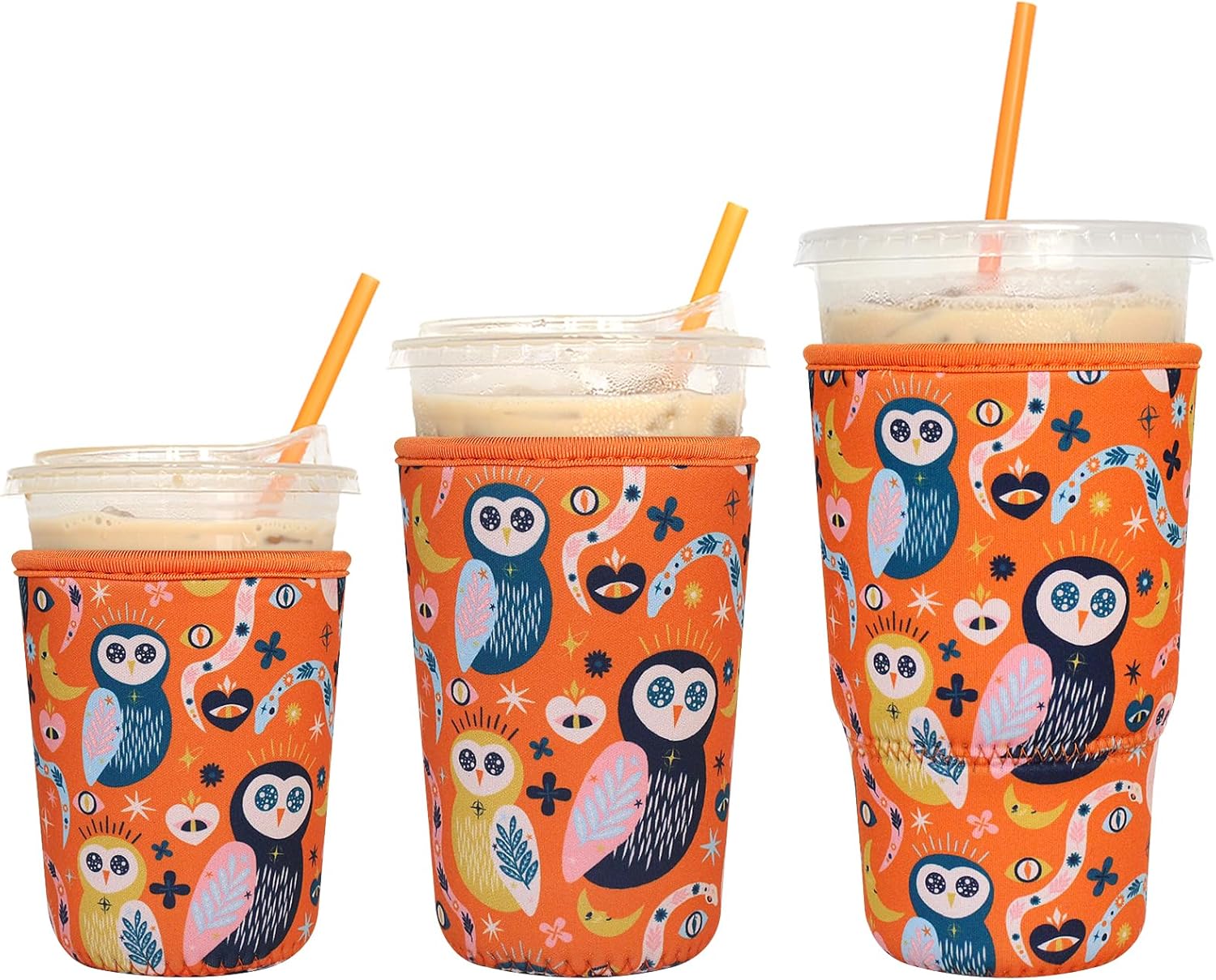 Amazon.com: 3 Pack Reusable Iced Coffee Sleeves - Xumbtvs Insulator ...