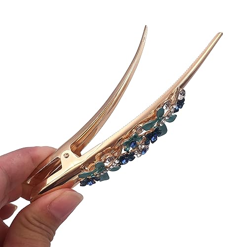 Miniatura 5 de 2 pinzas para el cabello de metal con pico de cocodrilo y pico de cocodrilo, estilo bohemio, iris, libélula, para mujer