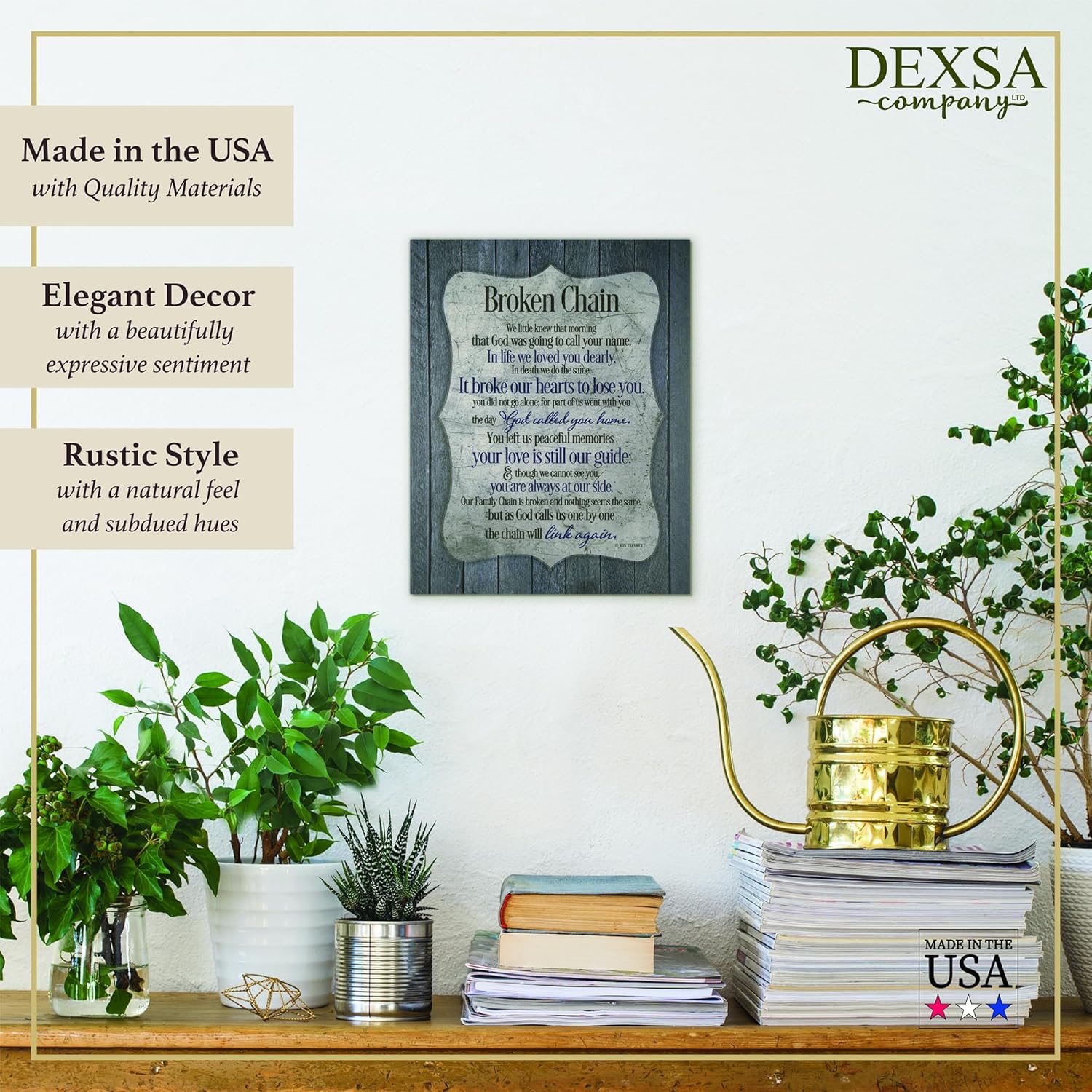 DEXSA Broken Chain New Horizons Wood Plaque 11.75" x 15" | Made in the USA