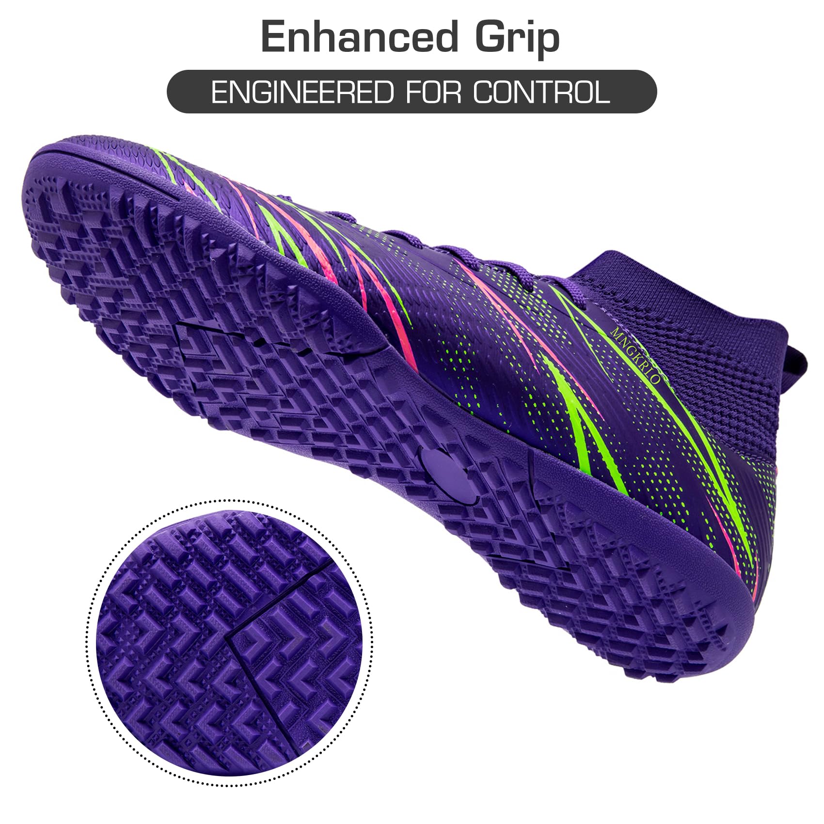 Chaussures de Football Homme Femme Futsal TF Chaussures Turf Antidérapantes Crampons Courts High Top pour Entraînement Adolescents