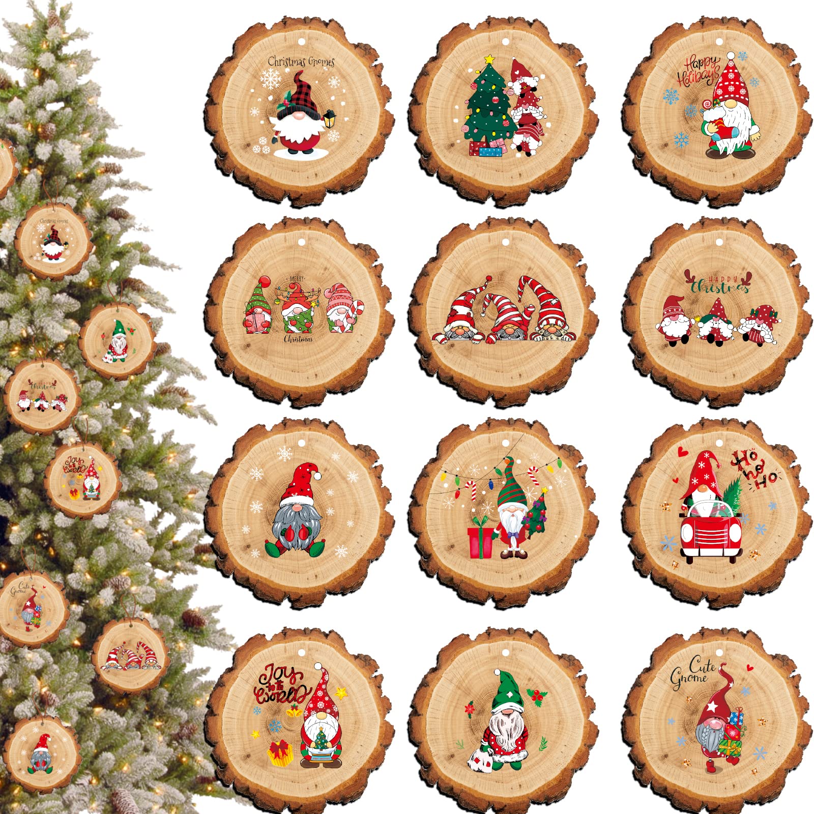 Tranche de bois synthétique de Noël : fini la casse avec ces ornements rustiques incassables