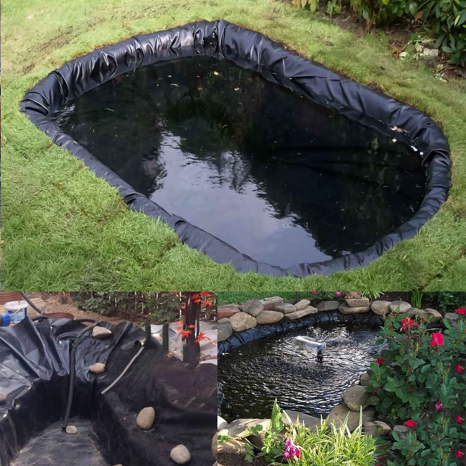 Revestimiento De Estanque PVC 10m X 6m 0.5mm Revestimiento Negro Para