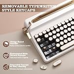 Clavier mécanique rétro sans fil YUNZII QL75 hot swap, touches rondes punk, rétroéclairage RGB, programmable QMK/VIA, clavier multi-appareils avec 2.4GHz/Type-C/BT5.0 (Blanc, interrupteur Onyx)