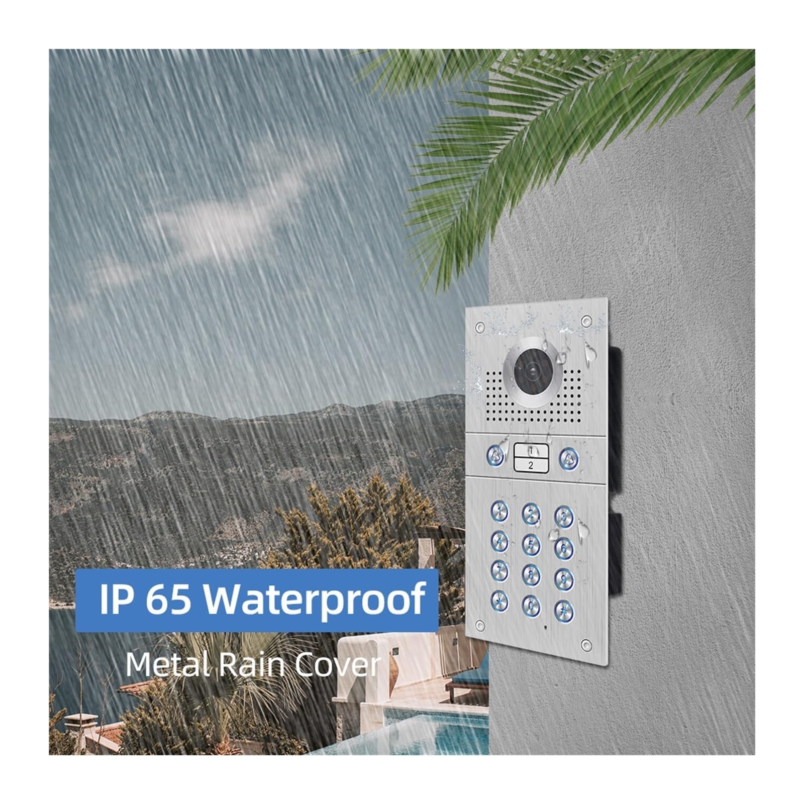 Wideodomofon Wideodomofon Inteligentny 10-calowy Monitor Z Ekranem Dotykowym Z Zewnętrzną Klawiaturą Kodową RFID 1080P(M86121B1-EMB)