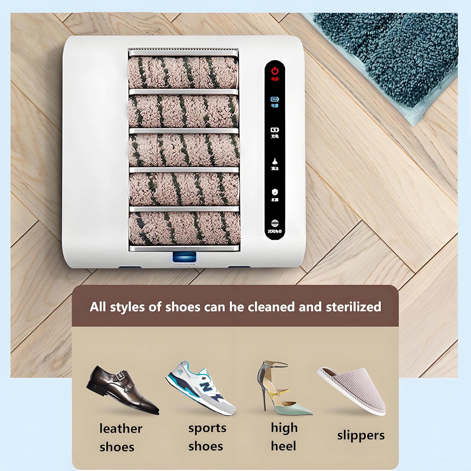 Fully Automatic Shoe Sole Cleaner, Electric Shoe Polisher, Sensor-Operated Shoe Polisher, 500 Rpm, 1000 Pa Suction Power, 5-Second Quick Wipe, Suitable for Home and Office Use. B