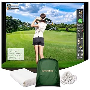 Golf Simulator Impact Screen Premium Triple Layer Launch Monitor Projector Screen with HD Visuals Indoor Practice Screen for