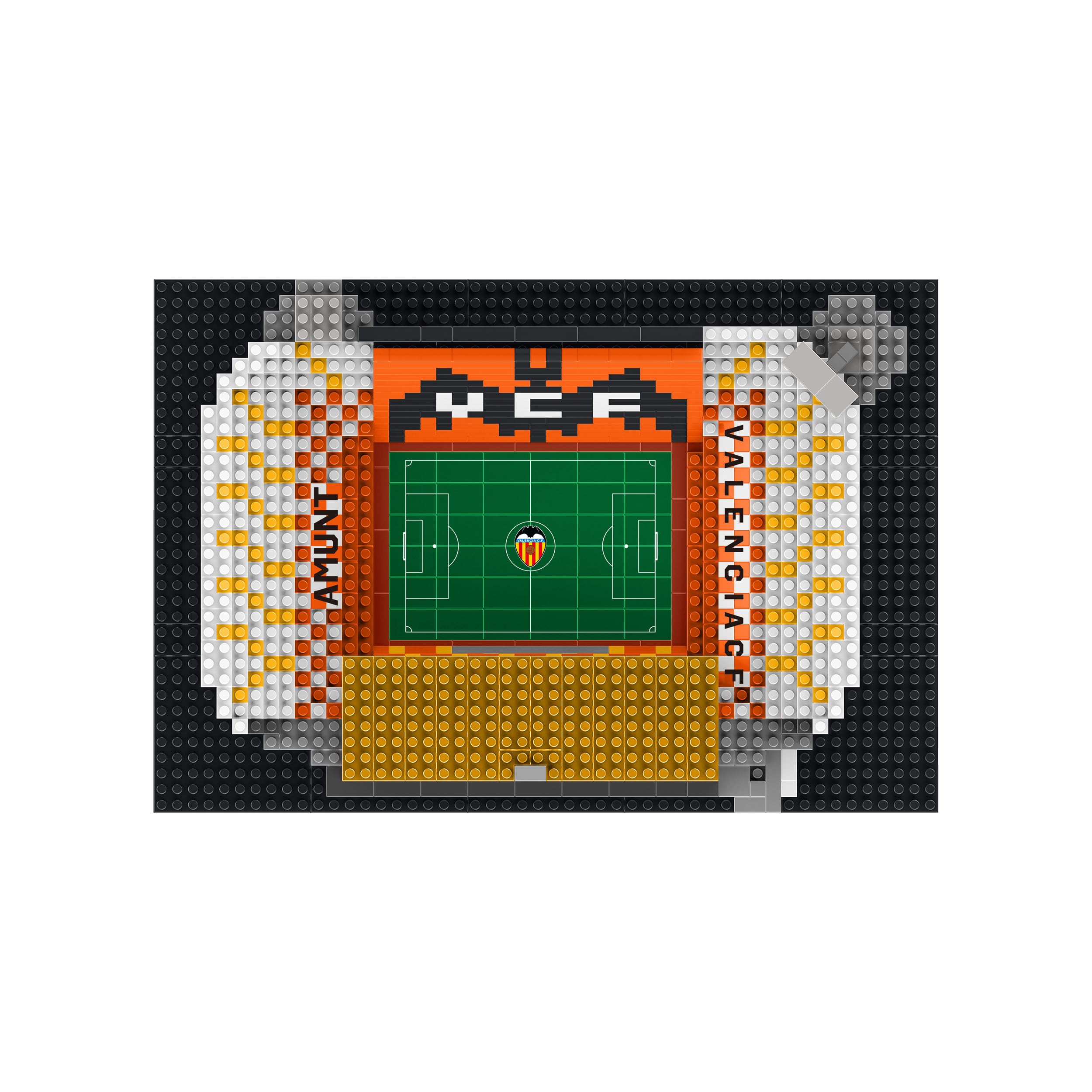 FOCO Offizielles Lizenzprodukt Valencia CF Mestalla Stadium BRXLZ-Steine 3D-Mini-Fußballstadion BAU-Set