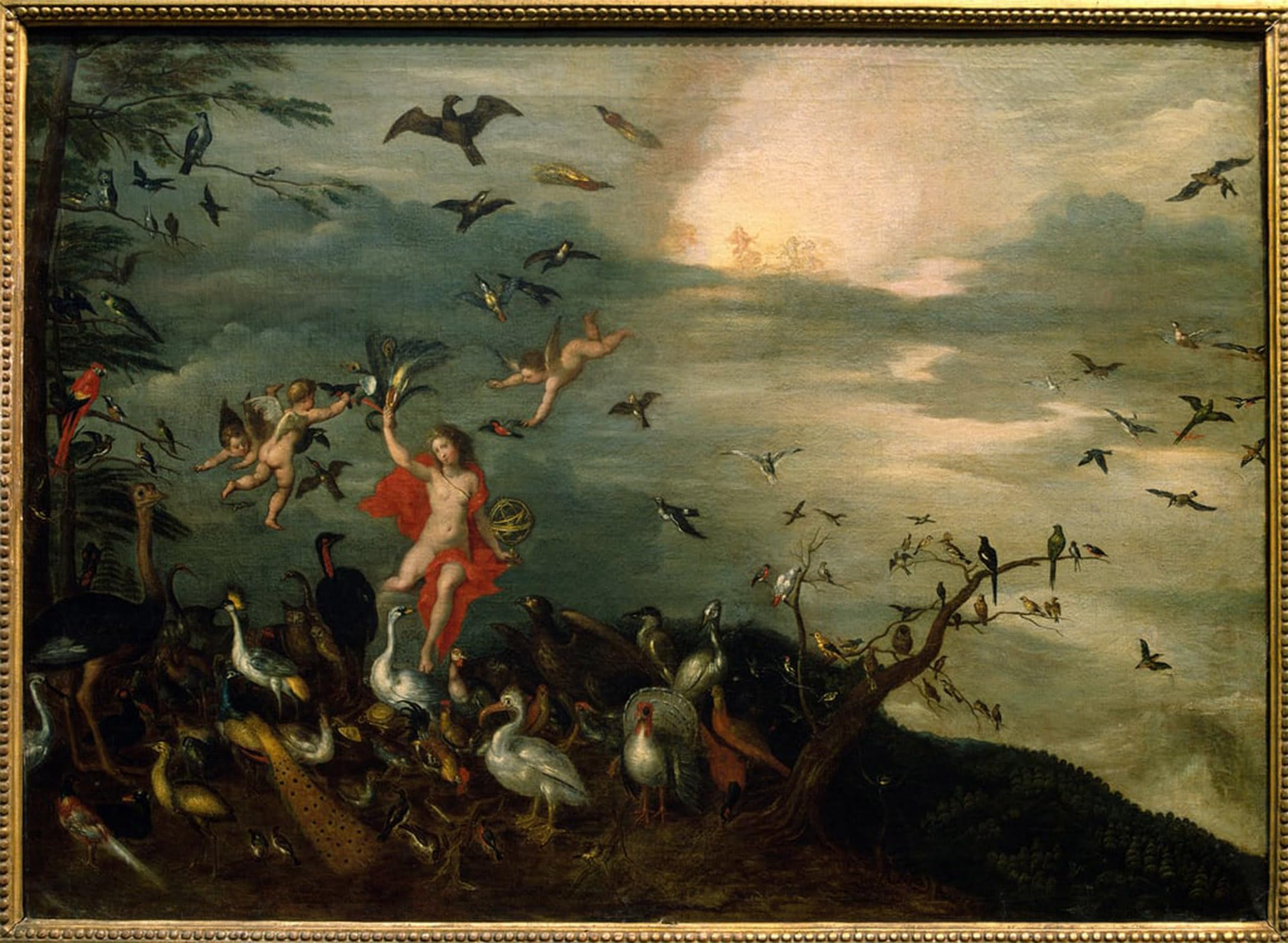 POSTERIIk Vintage Art Print Images Pictures Print Air Allegory of Natural Elements Painting by Jan the Elder Brueghel Modern Colour Posters for Office Home Decor 60x90cm