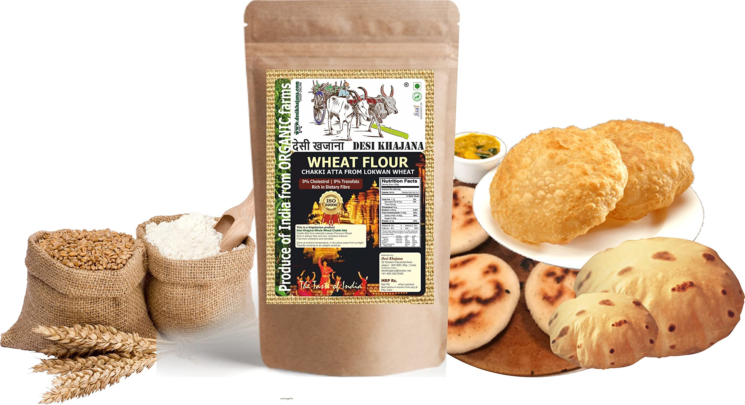 See full amazon price history chart for Desi Khajana Wheat Flour (Premium Lokwan) - 2kg | Produce of Organic Farms of India Desi Khajana Wheat Flour (Premium Lokwan) - 2kg | Produce of Organic Farms of India (B08L6VTYDN) Amazon Price History, Amazon Price Tracker