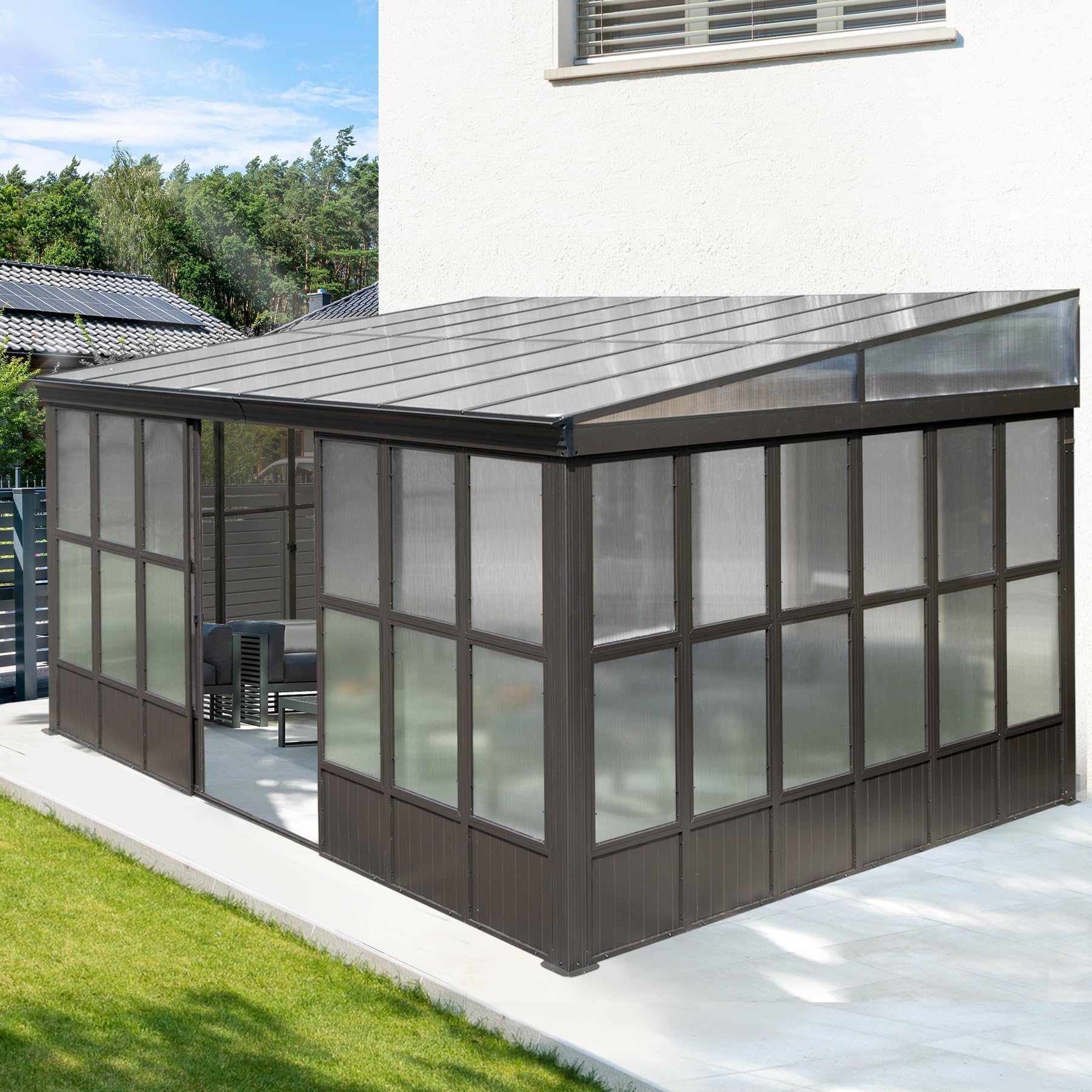 Amazon.com : SHPAI Wall Mounted Outdoor Sunroom Gazebo 12X16FT