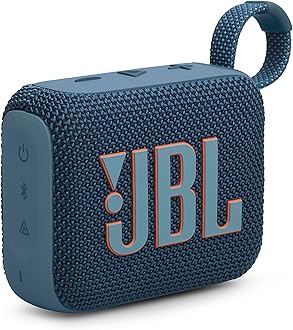 GO 4 Ultra-Portable Bluetooth Speaker with Big JBL Pro Sound and Punchy Bass, PlaytimeBoost, Waterproof Design and 7-Hour Playtime, Blue