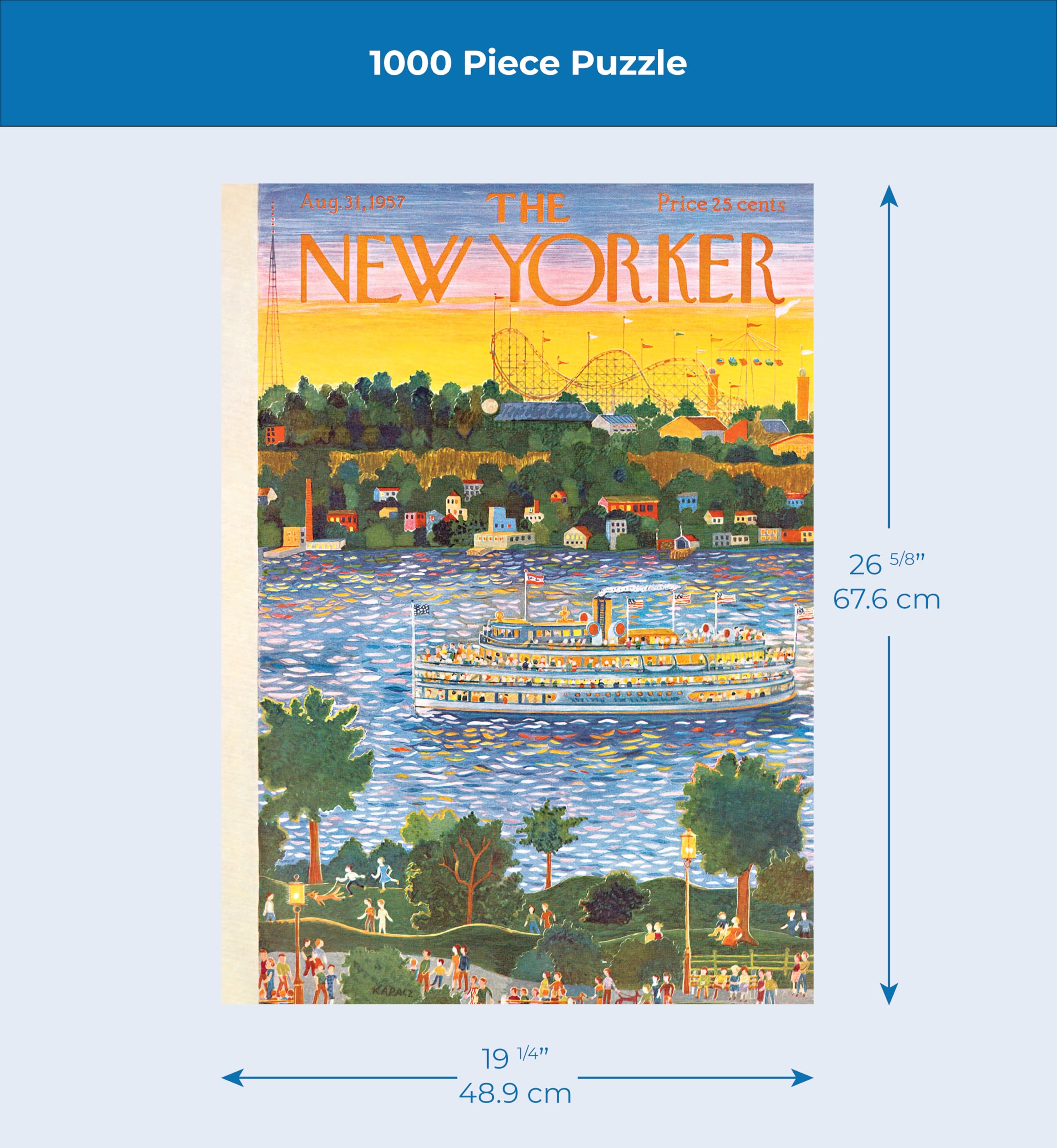 The New Yorker 1000ピースジグソーパズル Amazon.com: New York Puzzle Company - New Yorker Sunset Cruise