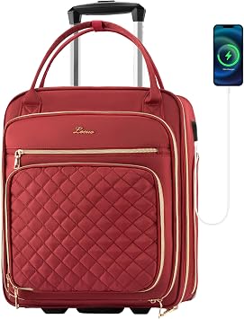 LOEUO Luggage with Wheels for Women Men Burgundy