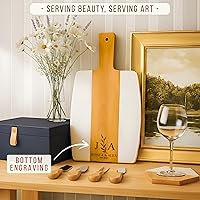 Vista 3 de Personalized Cutting Board & 4 Coasters Set – Custom Acacia & Marble Charcuterie Boards, Weddings, Housewarmings, New Home Owners, Anniversary