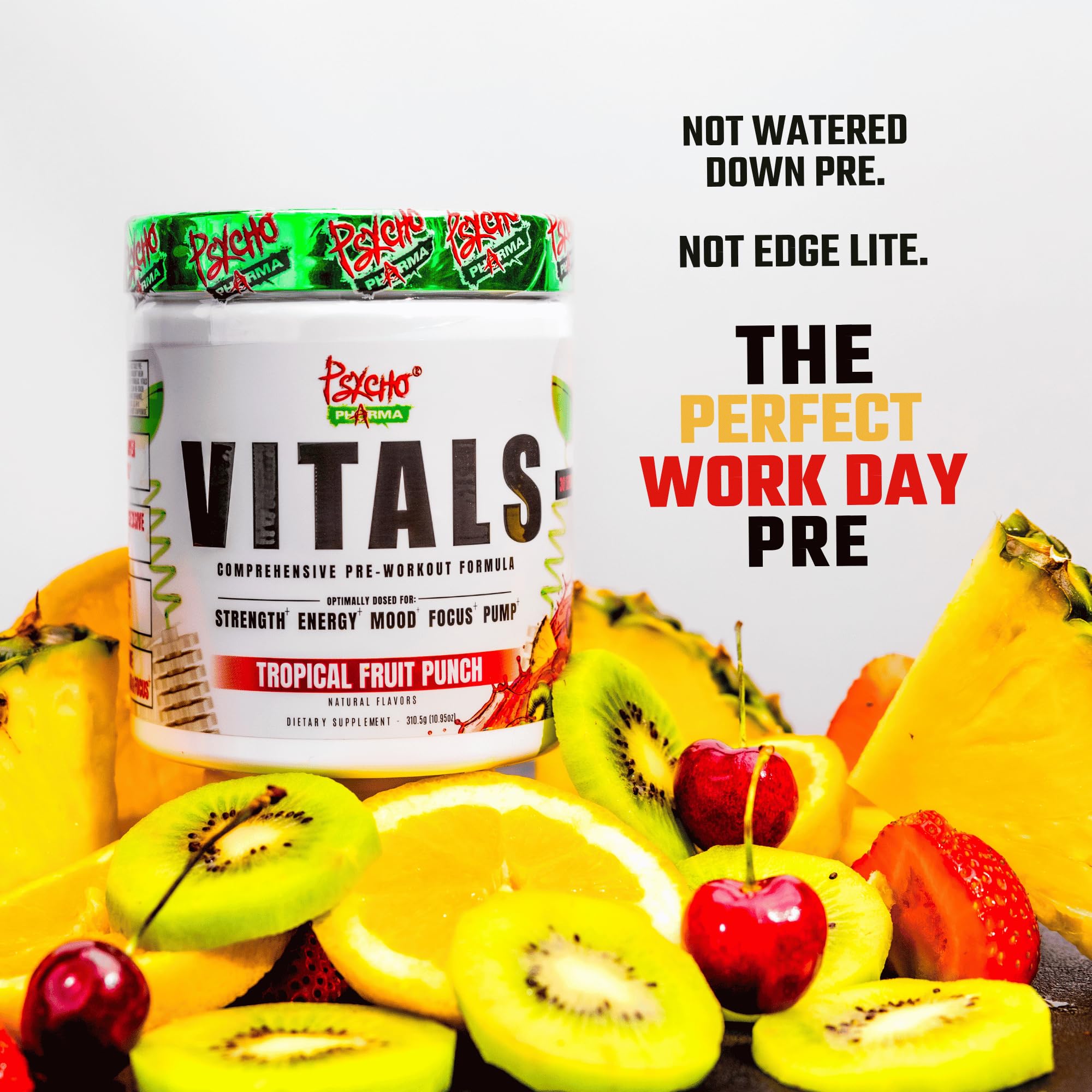 Psycho Pharma Vitals Pre-Workout | Daily Driver Performance Formula | Energy, Focus, Mood & Pump Support | Alpha-GPC, DLPA, Citrulline & Betaine | One Scoop Daily, Two Scoops to Push. 30 Servings — Amazon image 5