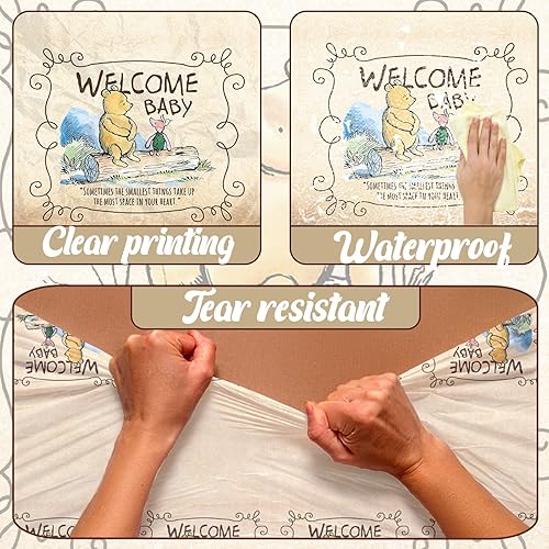 Miniatura 4 de Gupesxu Decoraciones de oso para baby shower, 3 manteles de oso para baby shower, cubierta de mesa de oso clásico para baby shower de niño y niña,