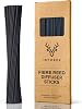 Fiber Reed Sticks 100 pcs Black Reed Diffuser Sticks for Essential Oil Aroma Refill, Spa, Fragrance, Aromatherapy (24 cm x 3 mm)