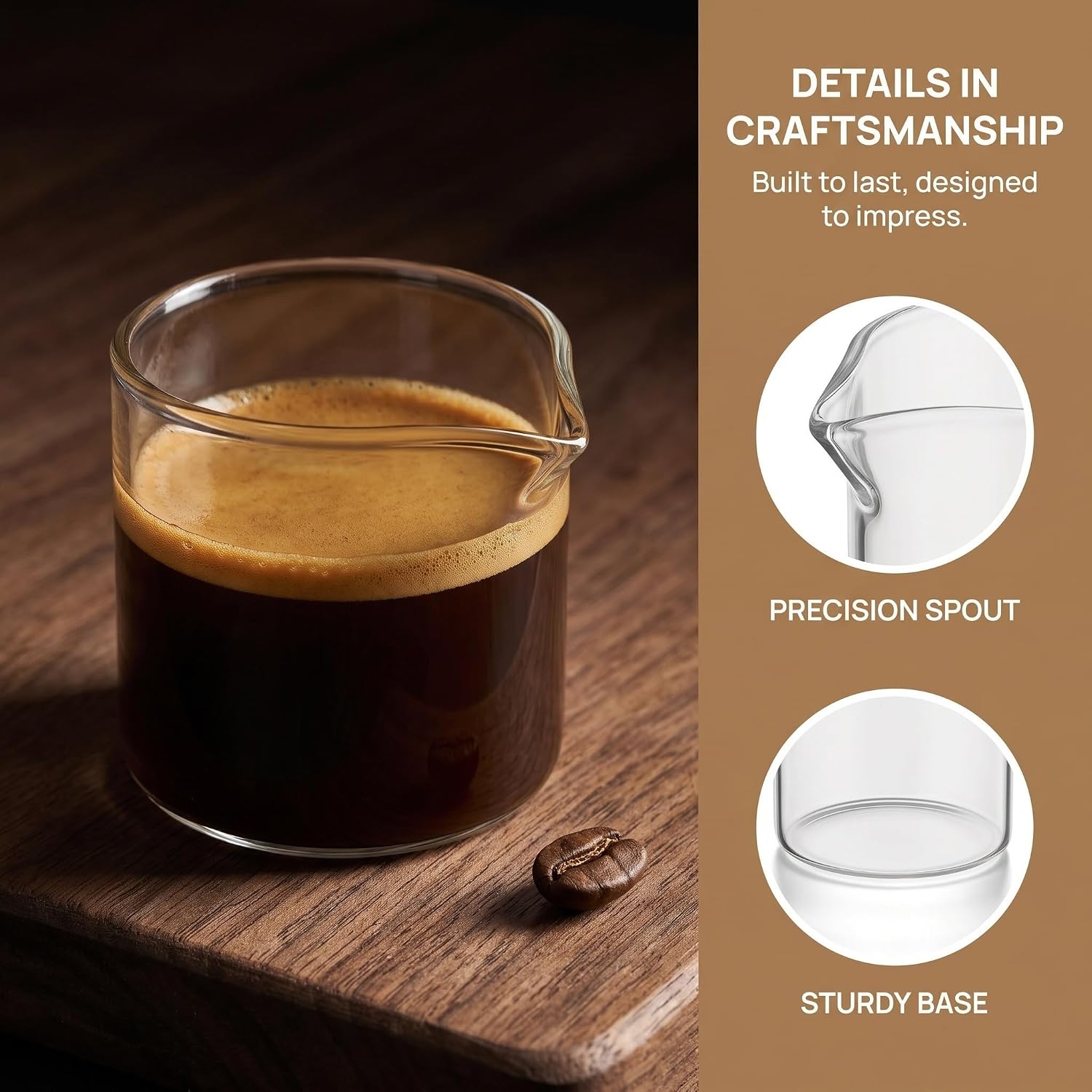 4pcs 4pcs Glass Pitchers with Handle and Unique Spout 110ml