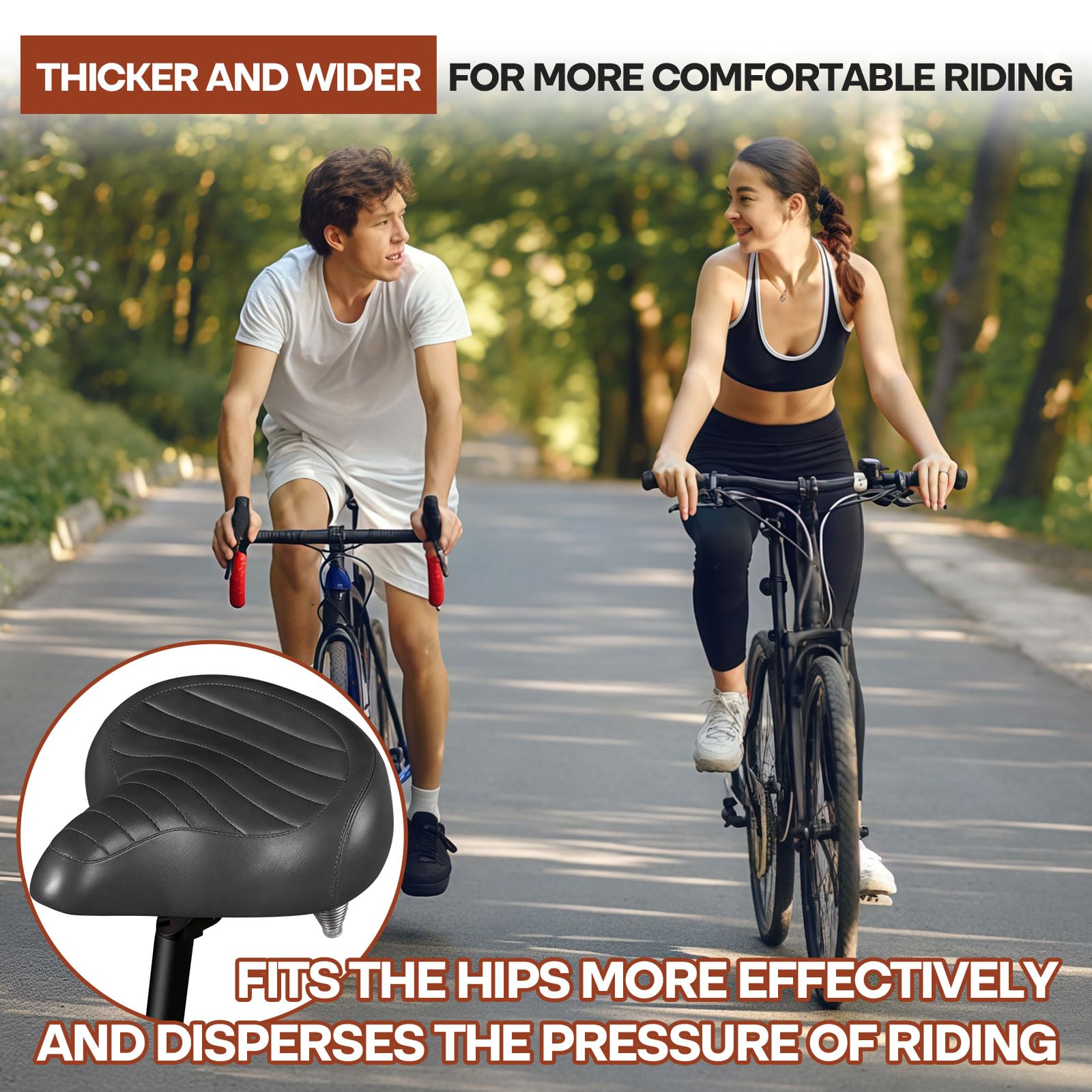 Comoda sella per bicicletta ergonomica per uomo e donna, impermeabile, ammortizzante per bici da città, mountain bike, ebike, cyclette
