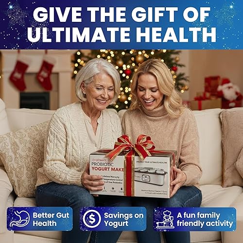 Miniatura 7 de Ultimate Máquina de yogur probiótico con control de tiempo y temperatura ajustable, prepara billones de probióticos vivos con dos recipientes de 1