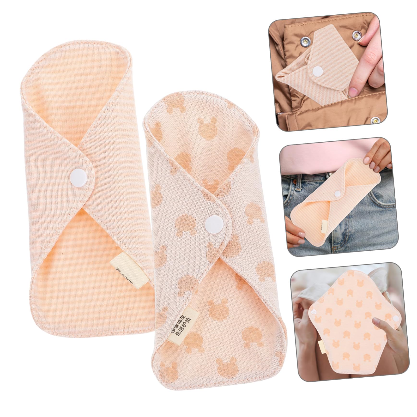 3 Juegos Compresas Menstruales Toalla Sanitaria De Algodón Compresa Lavable Para Mujeres Almohadillas Para Mujeres Diarios De Tela Almohadilla De Toalla 5 Piezas * 3