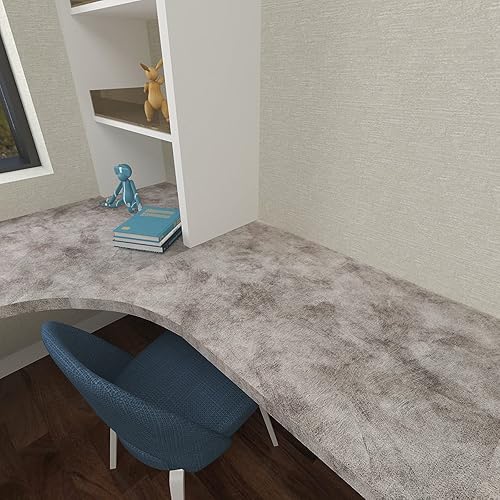 Miniatura 3 de Papel tapiz de hormigón gris de 16 x 118 pulgadas, papel de contacto para despegar y pegar, piedra blanca, autoadhesivo, impermeable, extraíble