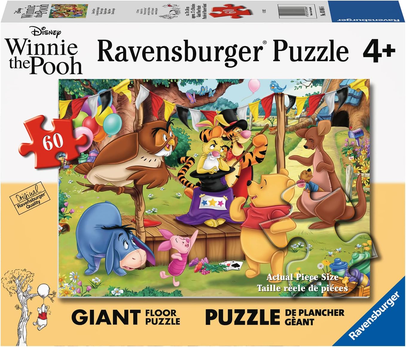 Ravensburger Disney Winnie The Pooh Magic Show - 60 Piece Jigsaw Puzzle for Kids | Unique, Perfectly Fitting Pieces | Durable, Colorful, Glare-Free | Ideal for Ages 4-8 | FSC-Certified Materials