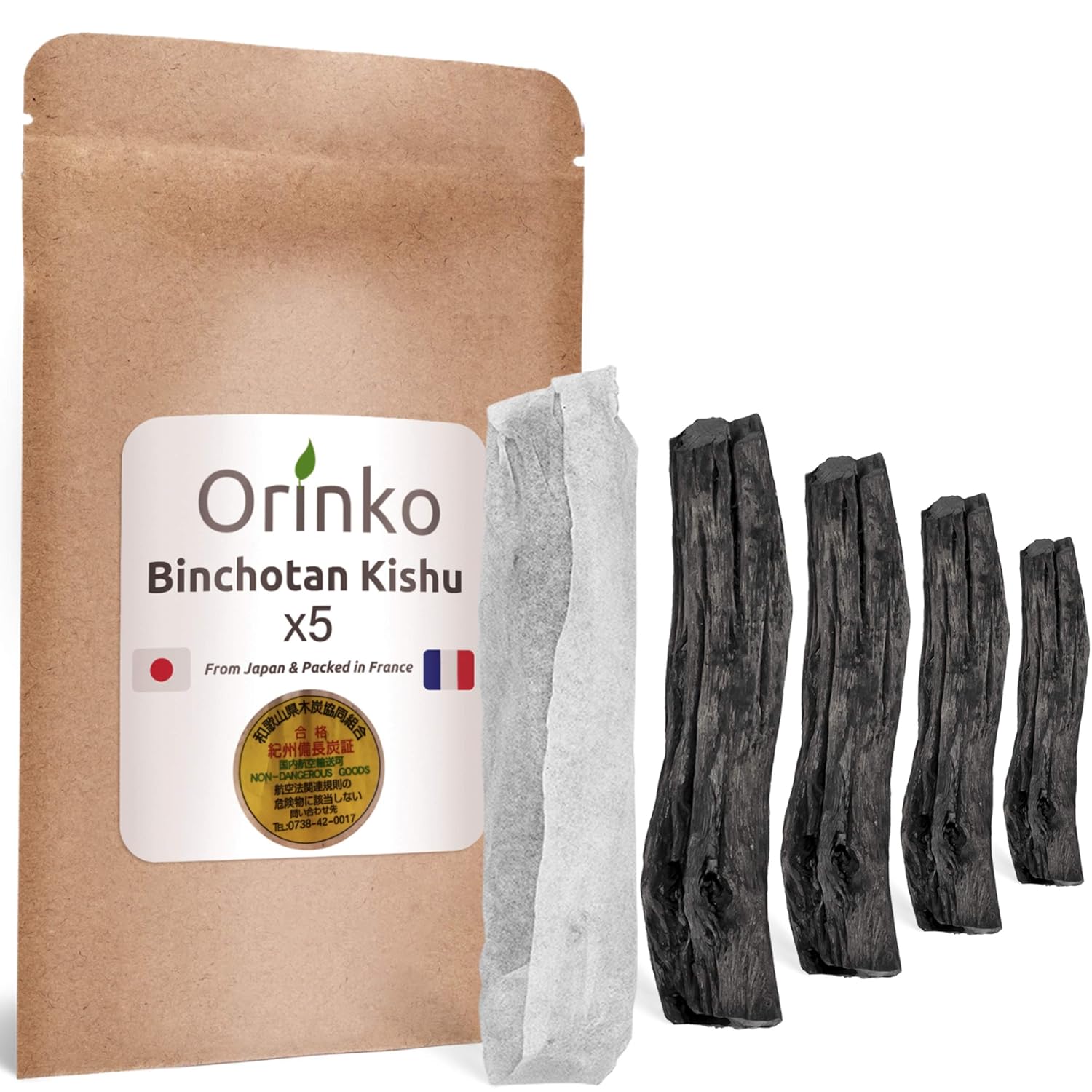 Orinko Organic Kishu Binchotan 5X (200g) Size M Authentic