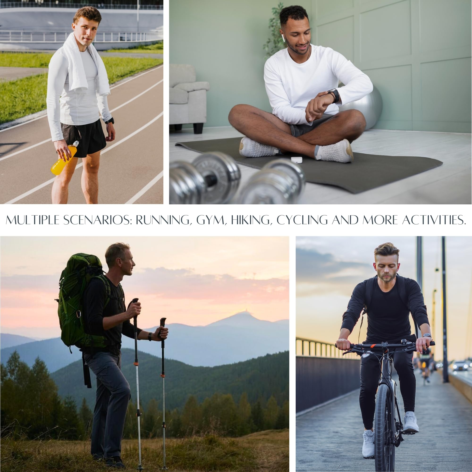 AMZSPORT 3er Pack Herren UV Schutz Langarmshirt UPF 50+ Sonnenschutz Atmungsaktiv & Schnelltrocknend Funktionsshirt Sportshirt für Männer Outdoor Running Langarm Shirt