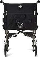 Vista 7 de Silla de ruedas Medline, ultraliviana, con asiento amplio de 19 pulgadas, reposabrazos tipo escritorio permanentes y reposapiés abatibles