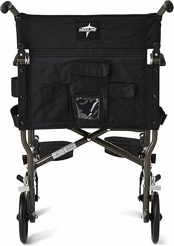 Miniatura 7 de Silla de ruedas Medline, ultraliviana, con asiento amplio de 19 pulgadas, reposabrazos tipo escritorio permanentes y reposapiés abatibles