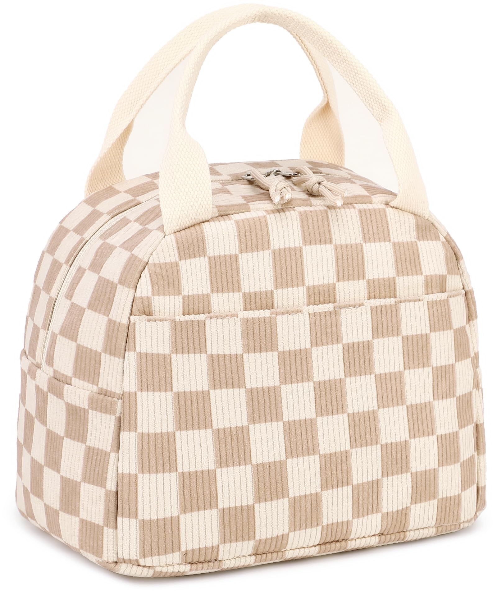 LEDAOU Lunch Box for Women Insulated Lunch Bag Corduroy Lunch Tote Bags Leakproof Cooler Lunch Case for Travel Work PicnicCarbonfree Certified