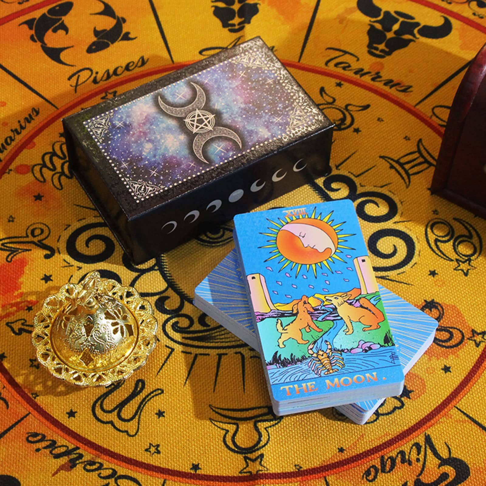Jeu de cartes de tarot for débutants, jeu de cartes de tarot, cartes de tarot avec guide for débutants, imperméable en PVC holographique 78 jeux de tarot classiques, jeu de divination, outil de divina