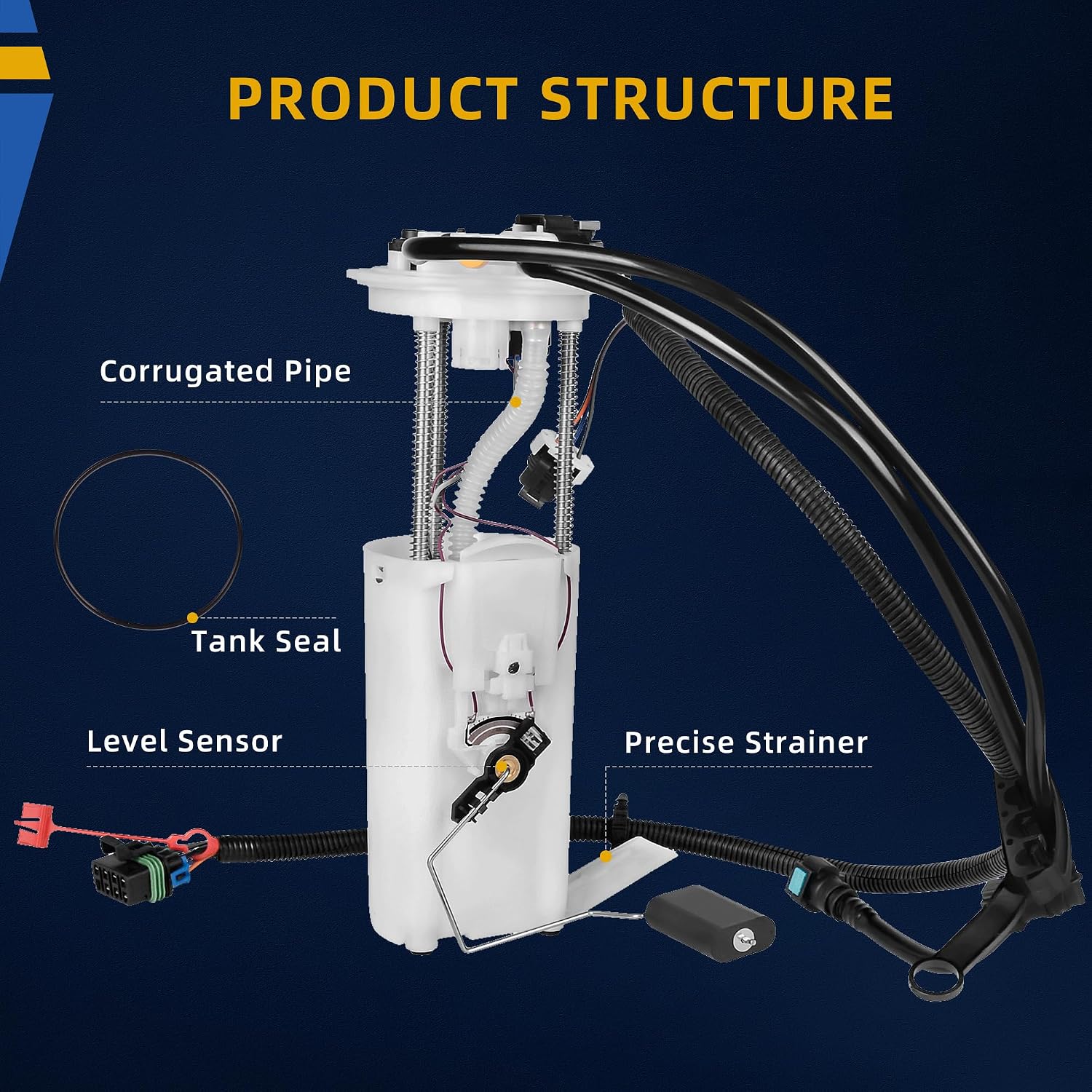 DWVO Fuel Pump Compatible with 1998-2000 Chevy Malibu/Cavalier/Oldsmobile Cutlass/Alero/Pontiac Sunfire/Grand Am 2.2L 2.4L 3.1L 3.4L