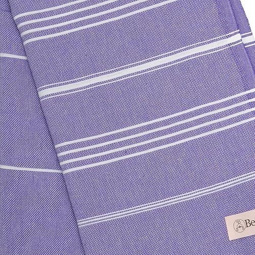 Miniatura 8 de Bersuse toalla turca de Anatolia de algodón 100%, toalla fouta peshtemal para playa y baño, peshtemal clásico a rayas, 37 x 70 pulgadas, padre