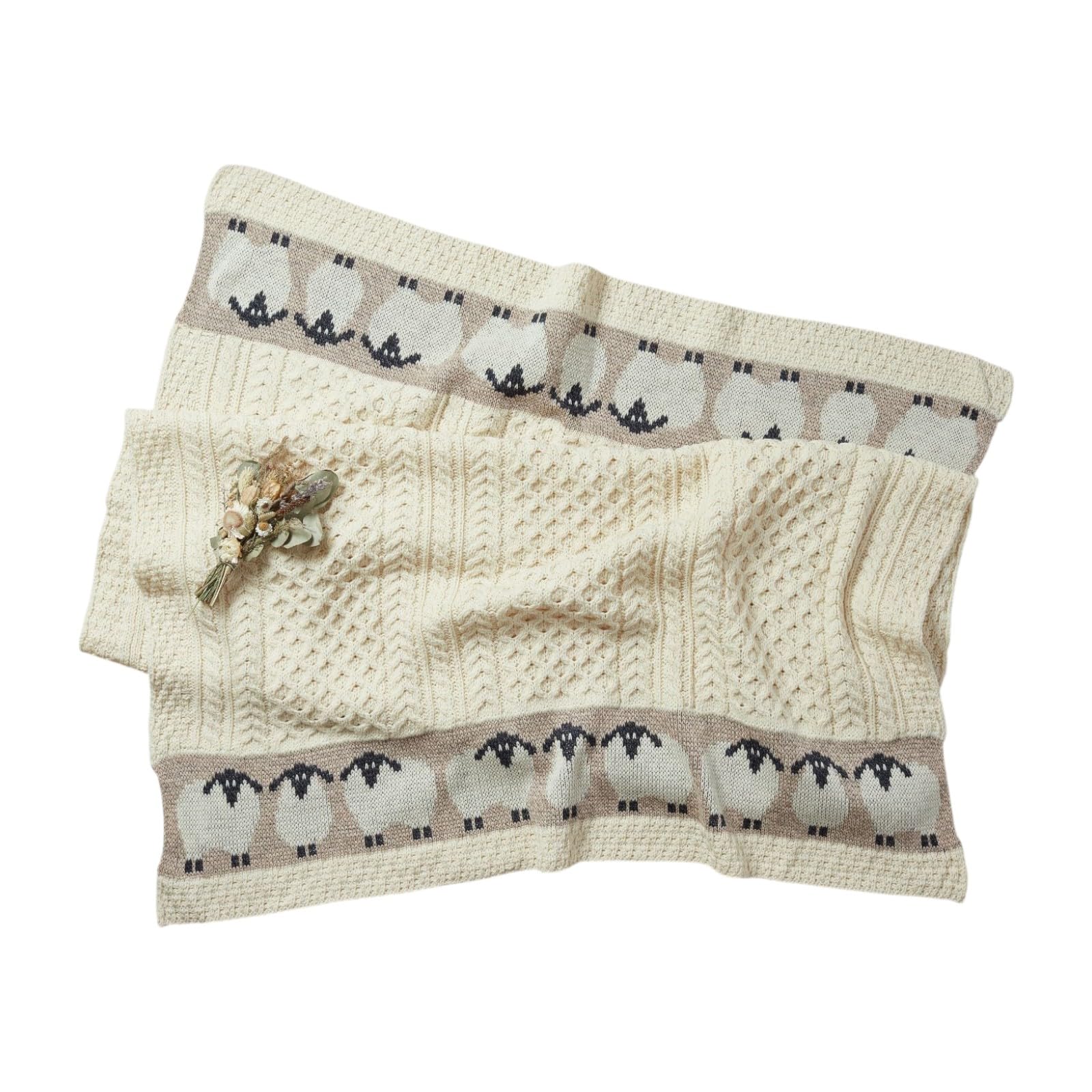 Couverture mérinos enfant Aran Woollen Mills tricotée en Irlande