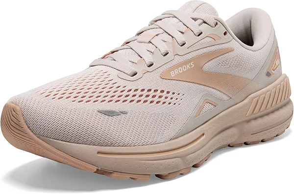 Brooks Women’s Adrenaline GTS 23 Supportive Running Shoe - Crystal Grey/Villa/White - 9.5 Medium