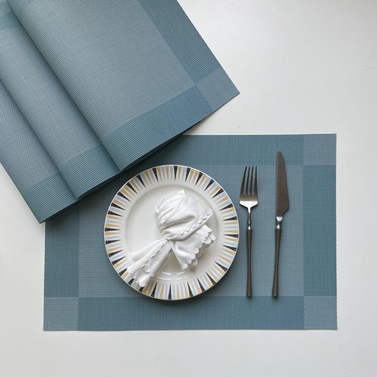 Set de table vinyle facile à nettoyer Beydodo 30x45 cm napperon rectangulaire uni